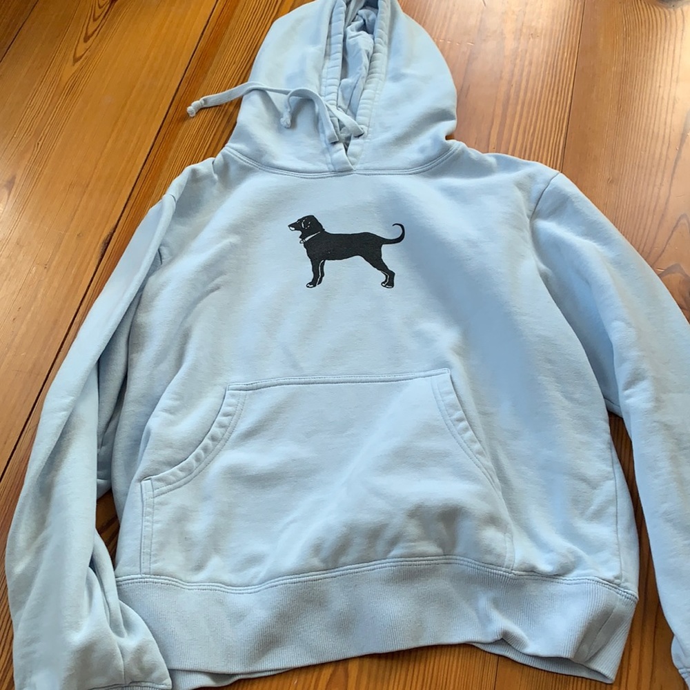Pearl blue black dog hoodie